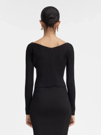 La maille Pralù longue Seamless charm logo cardigan