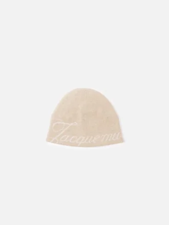 The Atelier beanie Jacquard logo beanie