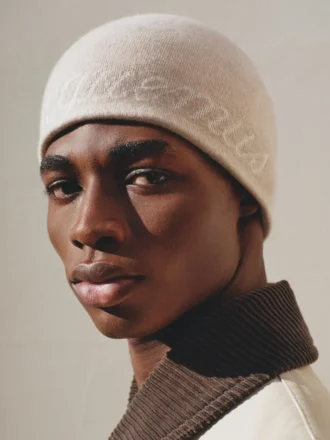 The Atelier beanie Jacquard logo beanie