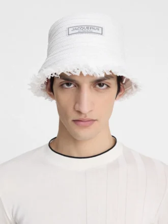 The Bacino bucket hat Frayed raffia hat