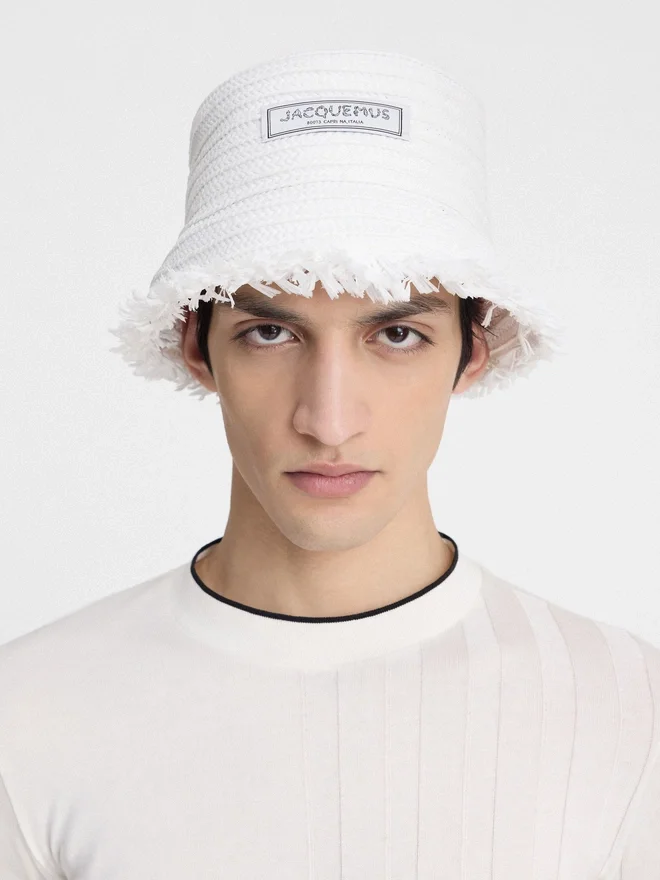 The Bacino bucket hat Frayed raffia hat The Bacino bucket hat Frayed raffia hat