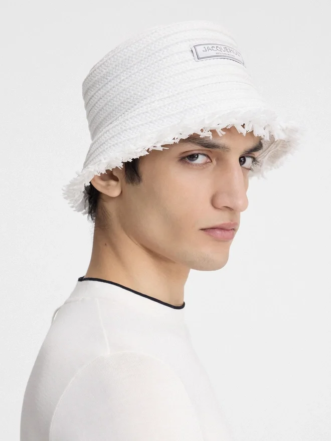 The Bacino bucket hat Frayed raffia hat The Bacino bucket hat Frayed raffia hat
