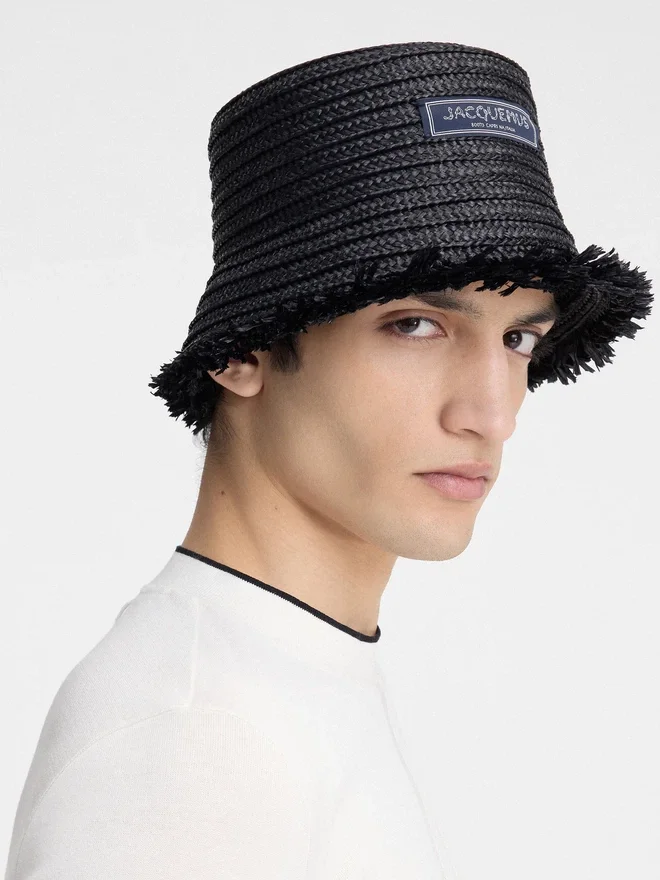 The Bacino bucket hat Frayed raffia hat The Bacino bucket hat Frayed raffia hat