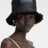 The Bacino bucket hat Frayed raffia hat The Bacino bucket hat Frayed raffia hat