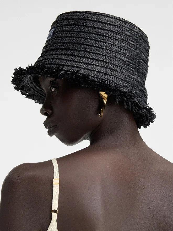 The Bacino bucket hat Frayed raffia hat The Bacino bucket hat Frayed raffia hat
