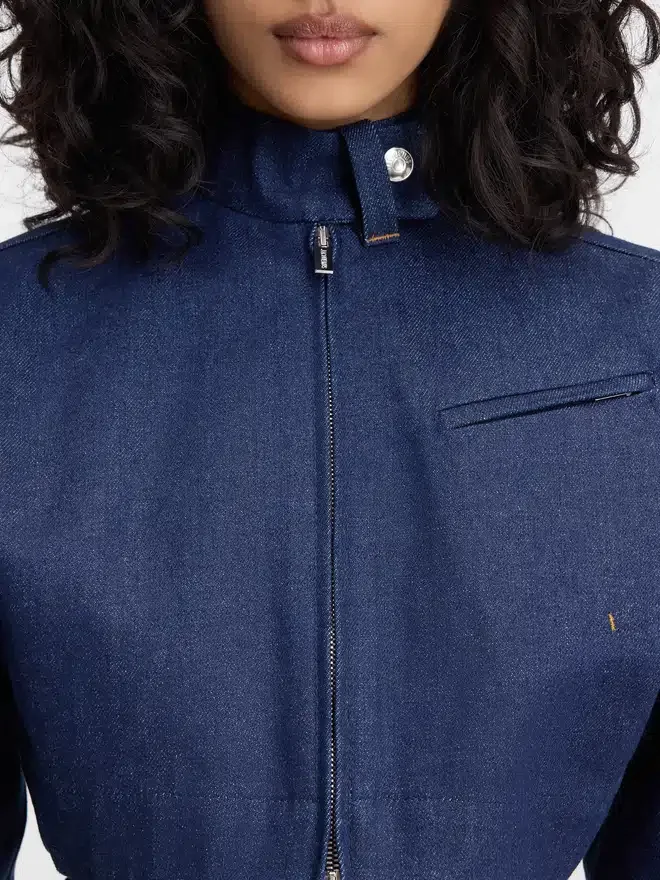 The Cabrio denim de-Nîmes jacket Cropped denim moto jacket The Cabrio denim de-Nîmes jacket Cropped denim moto jacket