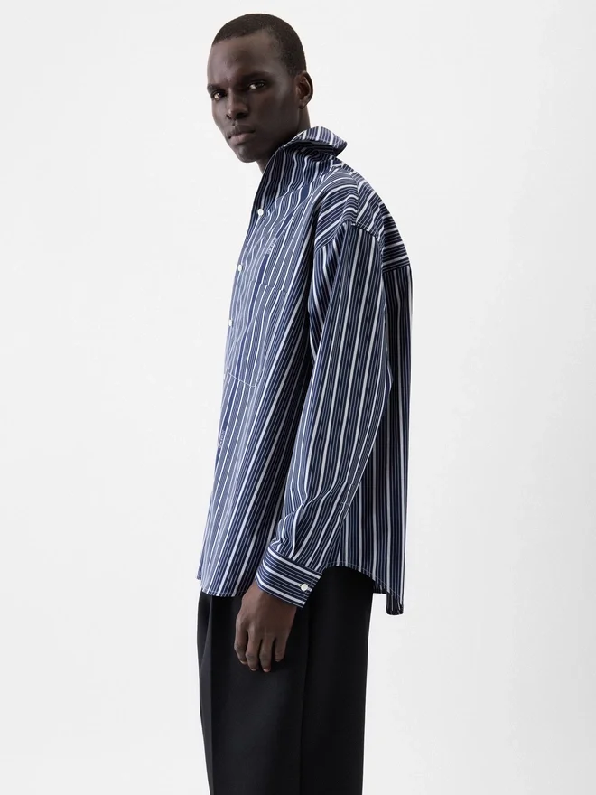 The Cuadro long-sleeve shirt Asymmetric Business-striped shirt The Cuadro long-sleeve shirt Asymmetric Business-striped shirt