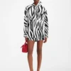 The Cuadro shirt Zebra Arty print asymmetric shirt