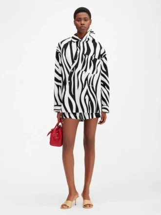 The Cuadro shirt Zebra Arty print asymmetric shirt