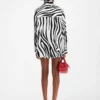 The Cuadro shirt Zebra Arty print asymmetric shirt