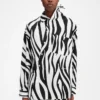 The Cuadro shirt Zebra Arty print asymmetric shirt