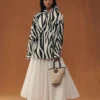 The Cuadro shirt Zebra Arty print asymmetric shirt