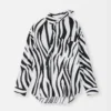The Cuadro shirt Zebra Arty print asymmetric shirt