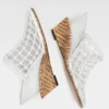 The double woven shoes Braided double mules