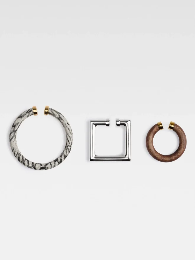 The ear jewelry Trio of geometric ear-cuffs The ear jewelry Trio of geometric ear-cuffs