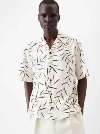 The Fonccio shirt Foliage print bowling shirt