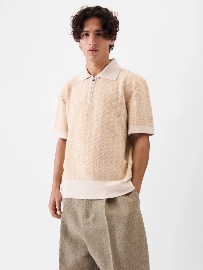 The Gio polo shirt Zipped knit polo shirt The Gio polo shirt Zipped knit polo shirt