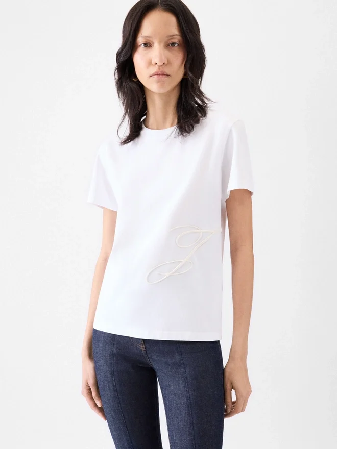 The J t-shirt Embroidered t-shirt The J t-shirt Embroidered t-shirt