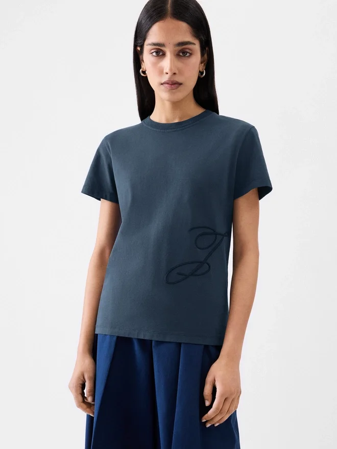 The J t-shirt Embroidered t-shirt The J t-shirt Embroidered t-shirt