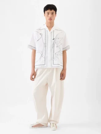 The Jean shirt Dog print bowling shirt