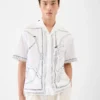 The Jean shirt Dog print bowling shirt