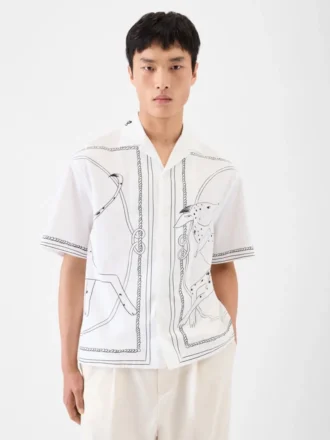 The Jean shirt Dog print bowling shirt