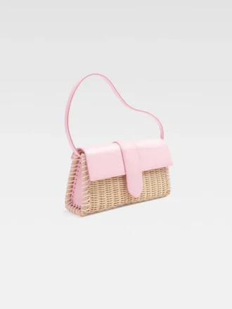 The long wicker Bambino Wicker flap bag