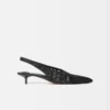 The low Cubisto Banane Woven banana sling-backs