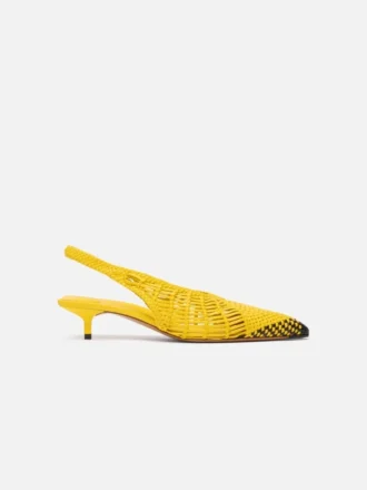 The low Cubisto Banane Woven banana sling-backs