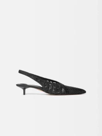 The low Cubisto Banane Woven banana sling-backs