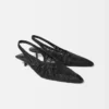 The low Cubisto Banane Woven banana sling-backs