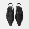The low Cubisto Banane Woven banana sling-backs