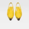 The low Cubisto Banane Woven banana sling-backs