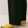The low Cubisto Banane Woven banana sling-backs