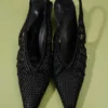 The low Cubisto Banane Woven banana sling-backs
