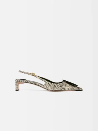 The low Duelo slingbacks Circle and square kitten heels