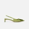 The low Duelo slingbacks Circle square kitten heels