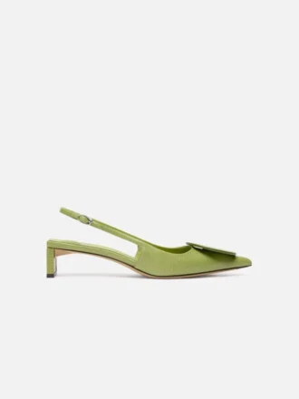 The low Duelo slingbacks Circle square kitten heels