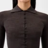 The Merino long-sleeve polo shirt Sheer knit polo The Merino long-sleeve polo shirt Sheer knit polo