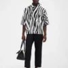 The Pablo short-sleeve shirt Wavy Psyche print asymmetric shirt The Pablo short-sleeve shirt Wavy Psyche print asymmetric shirt