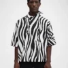 The Pablo short-sleeve shirt Wavy Psyche print asymmetric shirt The Pablo short-sleeve shirt Wavy Psyche print asymmetric shirt