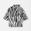 The Pablo short-sleeve shirt Wavy Psyche print asymmetric shirt The Pablo short-sleeve shirt Wavy Psyche print asymmetric shirt