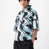 The Pablo short-sleeve shirt Zebra Arty print asymmetric shirt The Pablo short-sleeve shirt Zebra Arty print asymmetric shirt