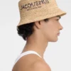 The Pesco bucket hat Embroidered raffia bucket hat The Pesco bucket hat Embroidered raffia bucket hat
