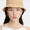 The Pesco bucket hat Embroidered raffia bucket hat The Pesco bucket hat Embroidered raffia bucket hat