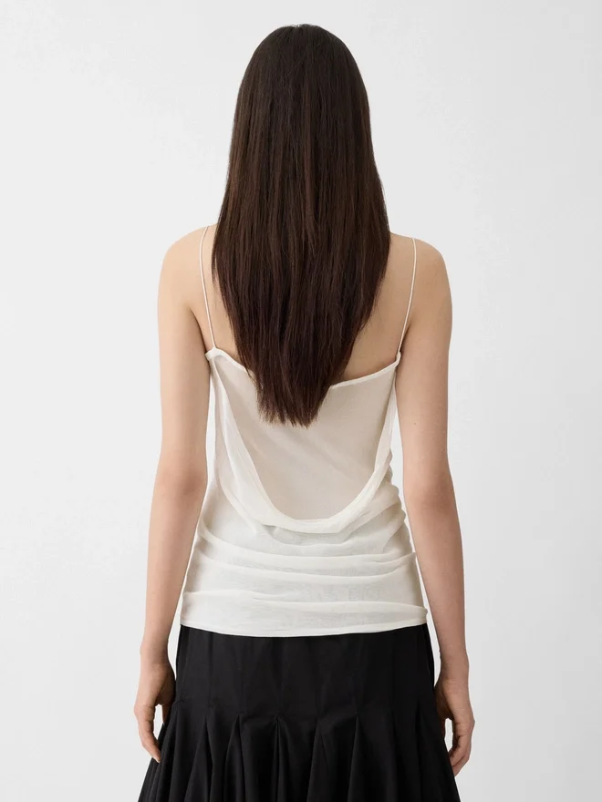 The Plumetis knit Draped tank top The Plumetis knit Draped tank top