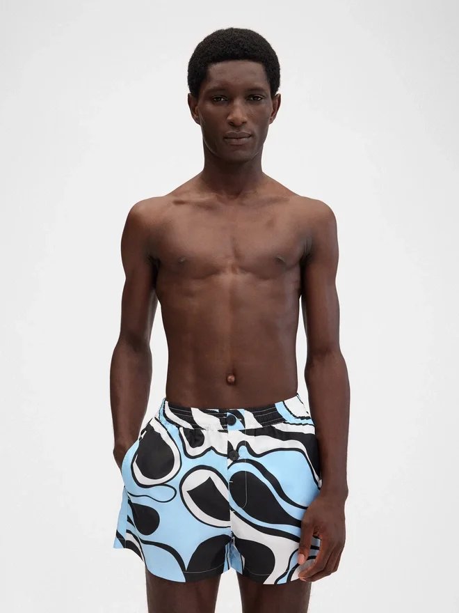 The Puntini swimsuit Wavy Psyche print swim shorts The Puntini swimsuit Wavy Psyche print swim shorts