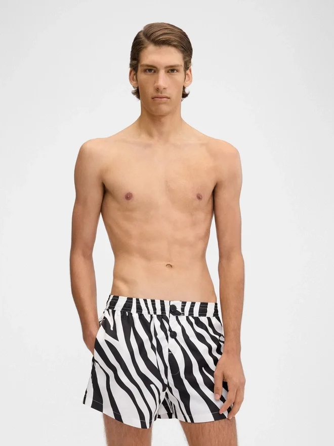 The Puntini swimsuit Zebra Arty print swim shorts The Puntini swimsuit Zebra Arty print swim shorts