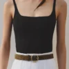 The Salon belt Overlapping circle and square buckle belt The Salon belt Overlapping circle and square buckle belt