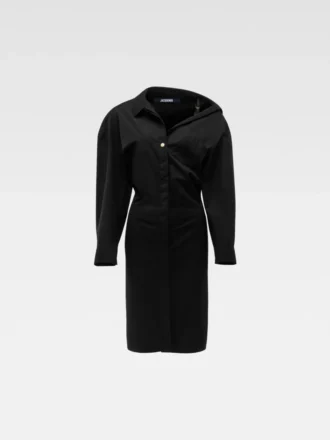 The shirt dress Asymmetric mini shirt dress